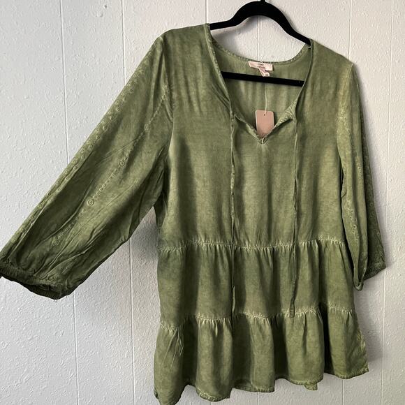 Como Vintage Babydoll Top Womens Small Sun Washed Embroidered Forest Fairy Boho - Picture 5 of 13